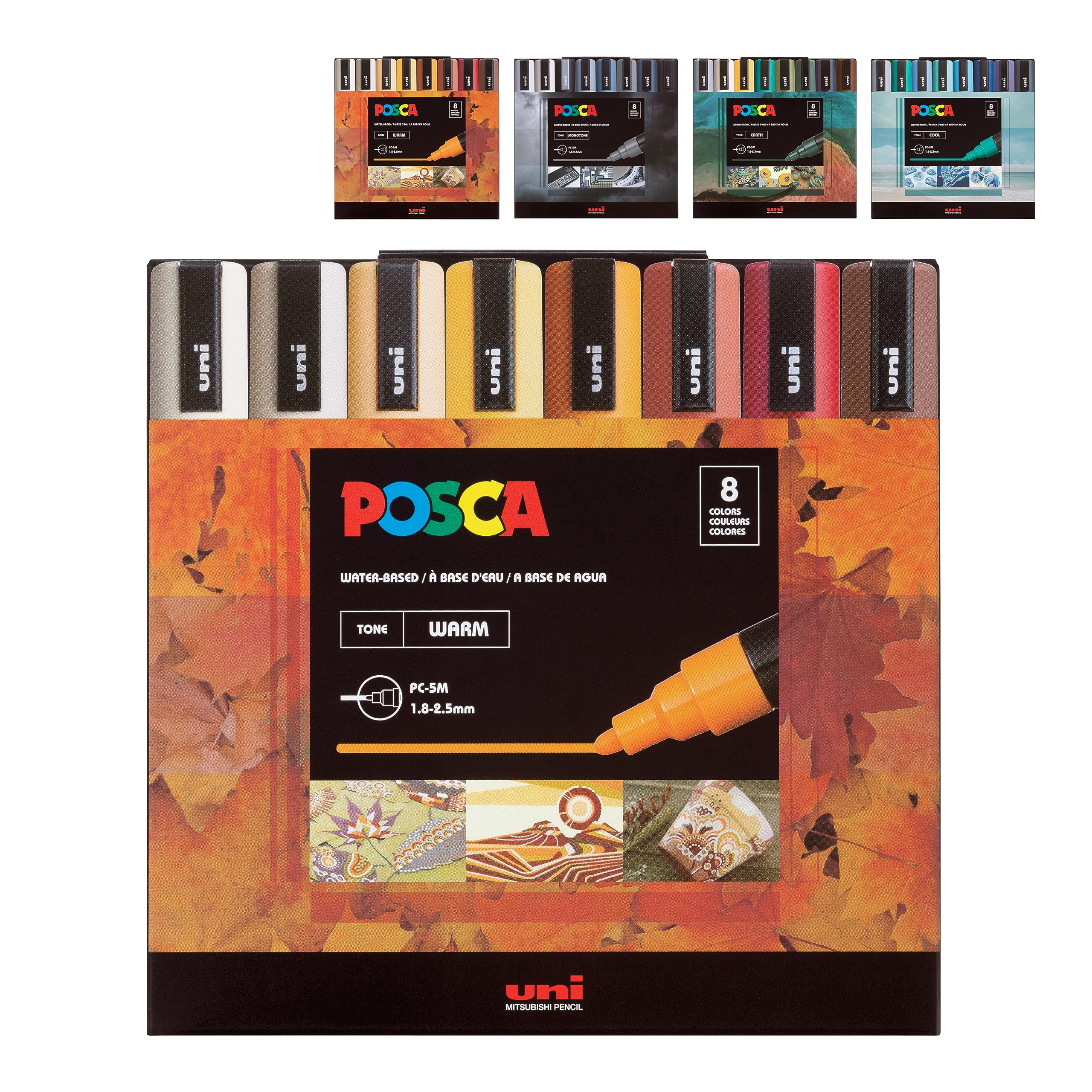 Foto 2 pulgar | Juego De Rotuladores Posca Para Pintura Acrílica, Tonos Cálidos - Venta Internacional.
