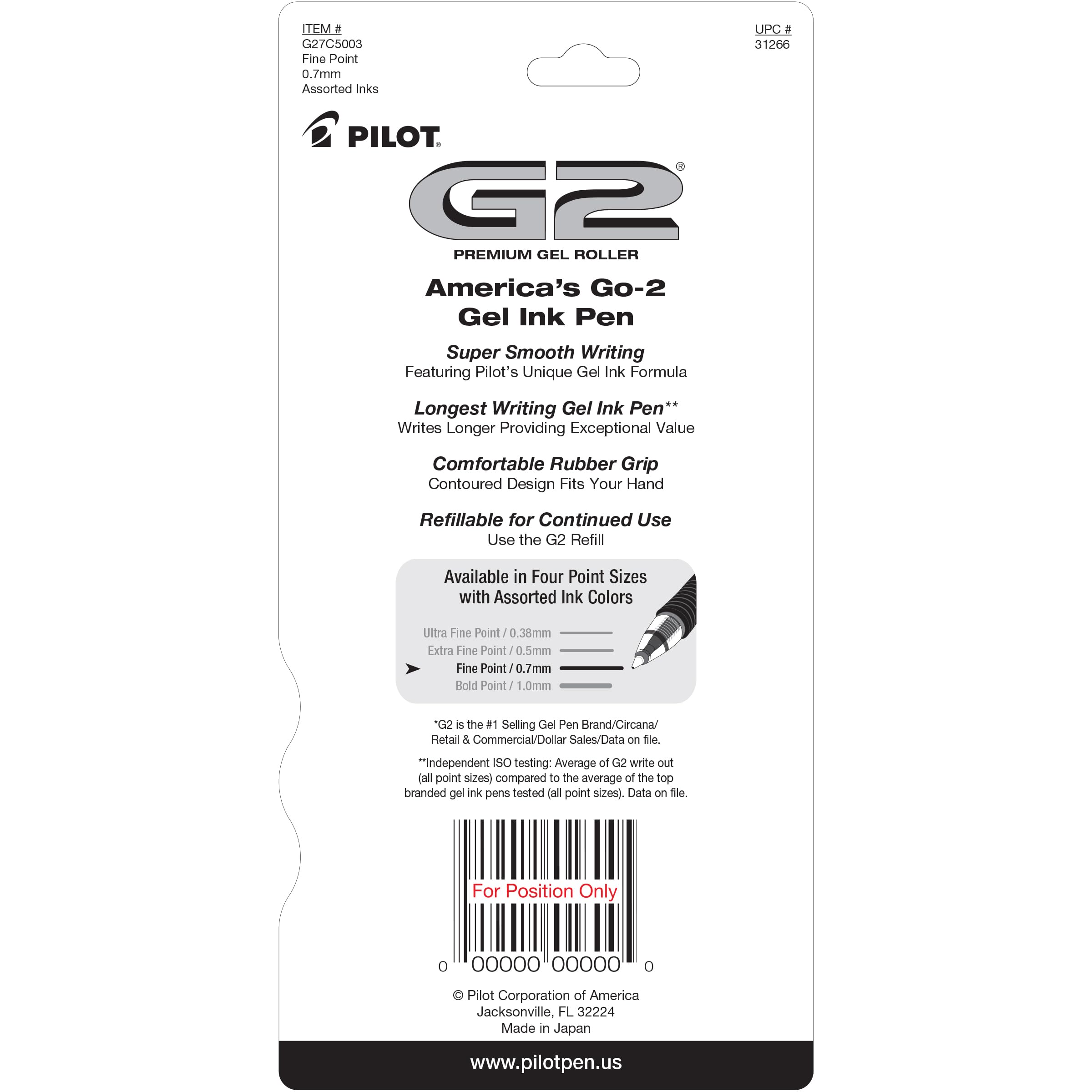 Foto 3 pulgar | Bolígrafos De Gel Pilot G2 Premium De Punta Fina De 0,7 Mm, Paquete De 5 - Venta Internacional.