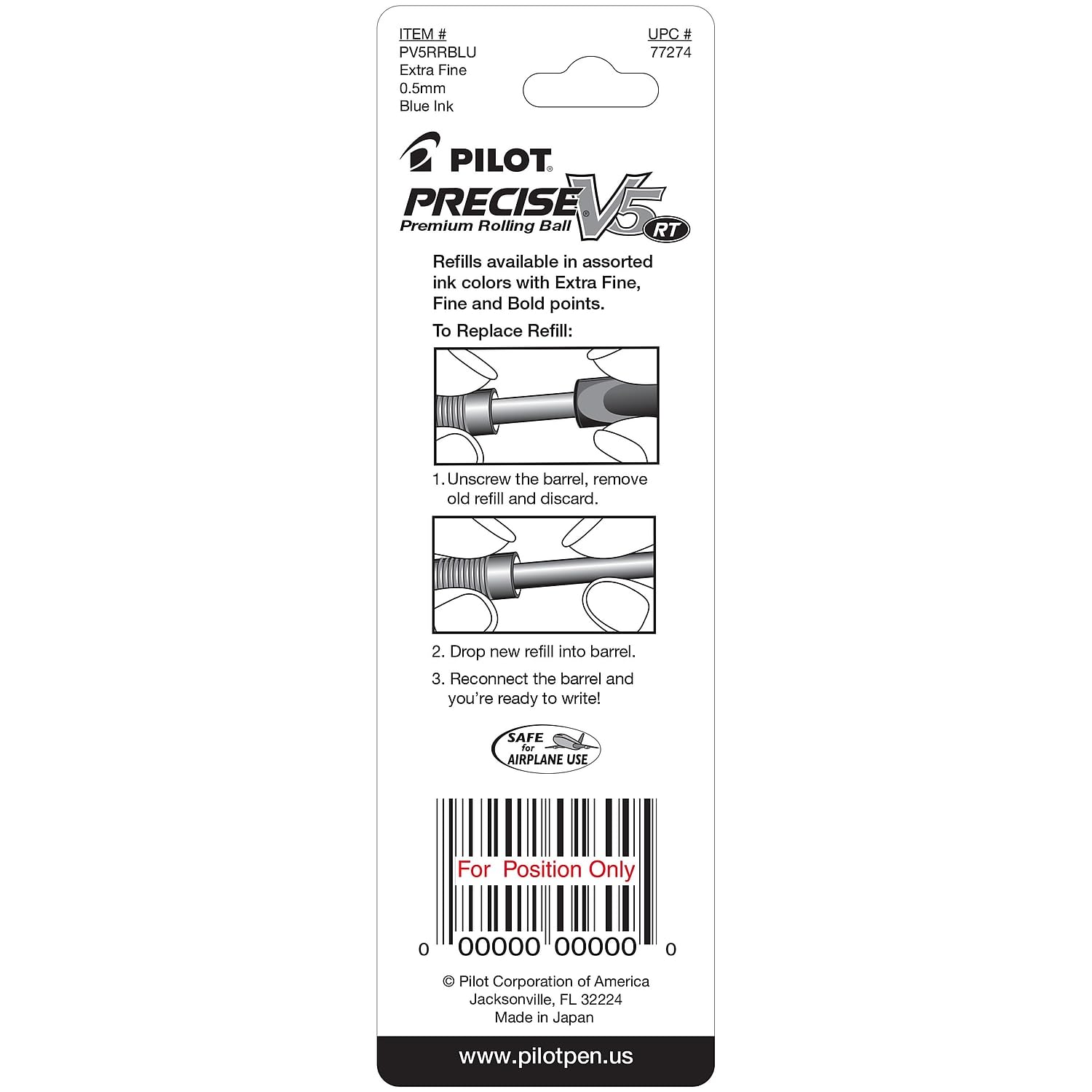 Foto 5 pulgar | Recambios De Tinta Pilot Precise V5 Rt Extrafine Point Blue X2 - Venta Internacional.