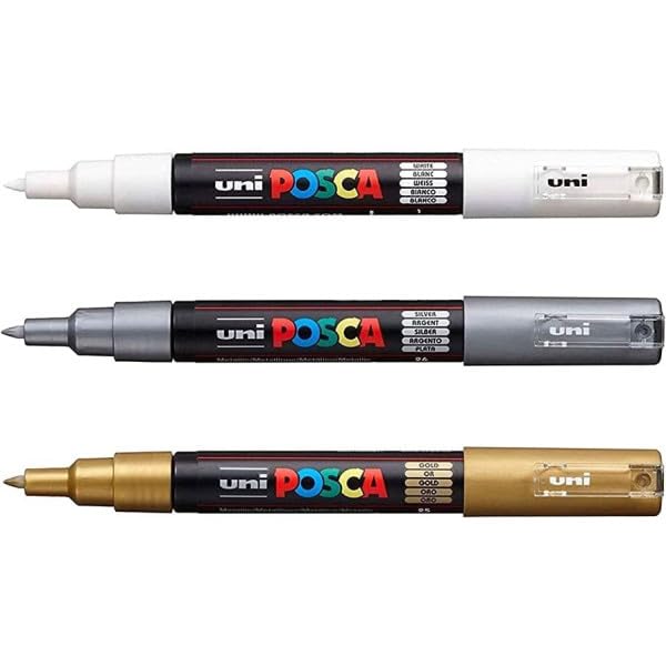 Foto 1 | Juego De 3 Rotuladores Paint Art Posca Pc-1m Para Tela, Vidrio Y Metal - Venta Internacional.