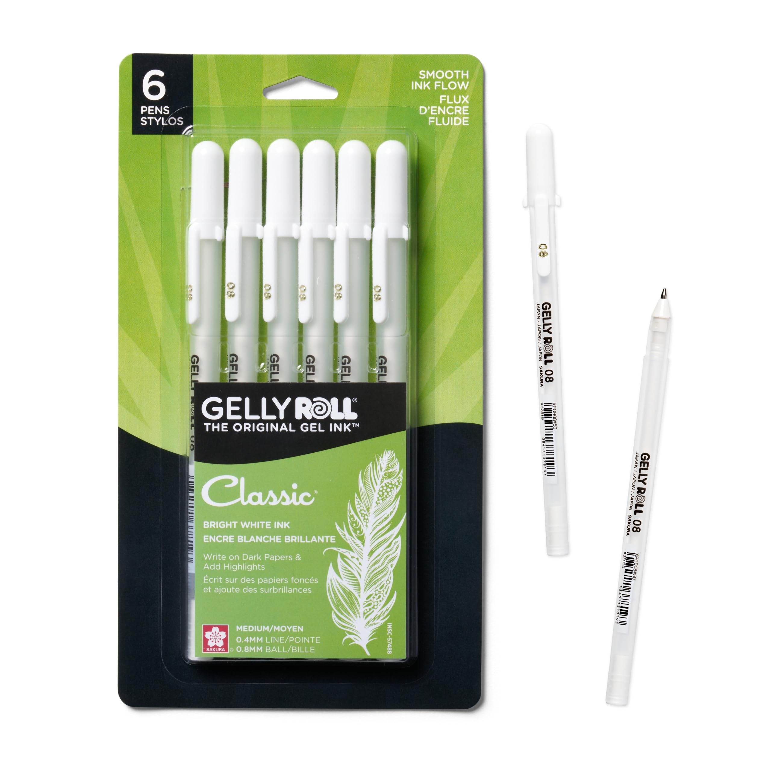Foto 2 pulgar | Bolígrafos De Gel Sakura Gelly Roll, Punta Mediana 08, Tinta Blanca, Paquete De 6 - Venta Internacional.