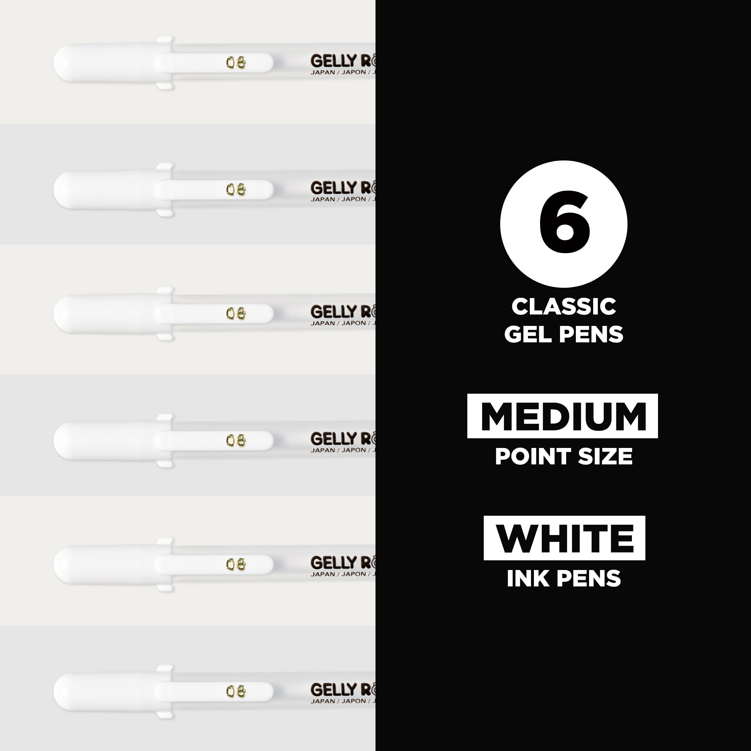 Foto 3 pulgar | Bolígrafos De Gel Sakura Gelly Roll, Punta Mediana 08, Tinta Blanca, Paquete De 6 - Venta Internacional.