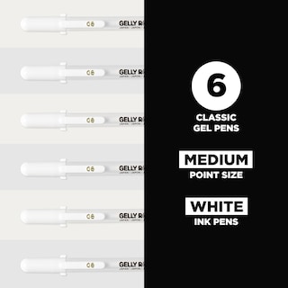Foto 2 | Bolígrafos De Gel Sakura Gelly Roll, Punta Mediana 08, Tinta Blanca, Paquete De 6 - Venta Internacional.
