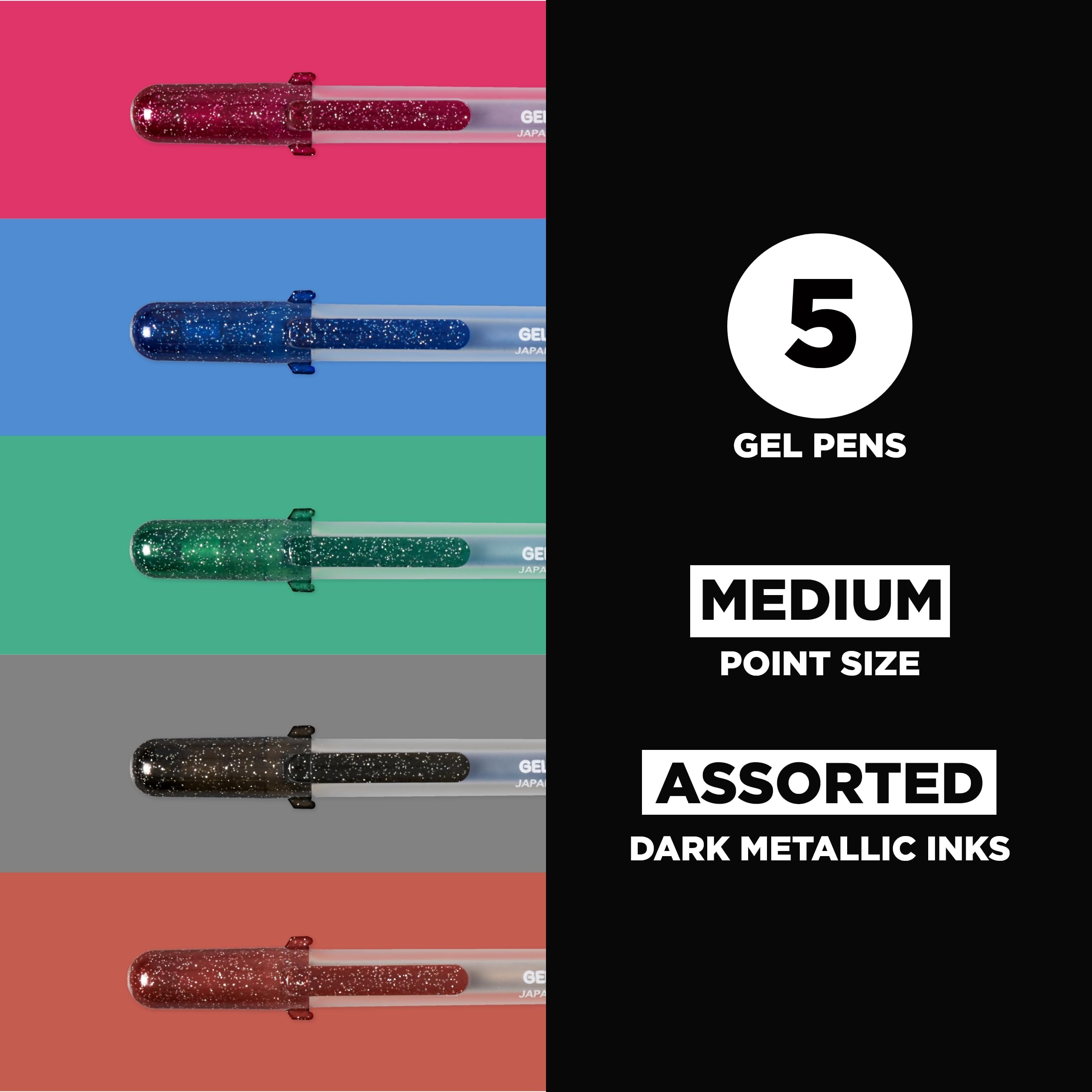 Foto 2 | Bolígrafos De Gel Sakura Gelly Roll Metallic, Paquete De 5 Unidades, Para Álbumes De Recortes - Venta Internacional.