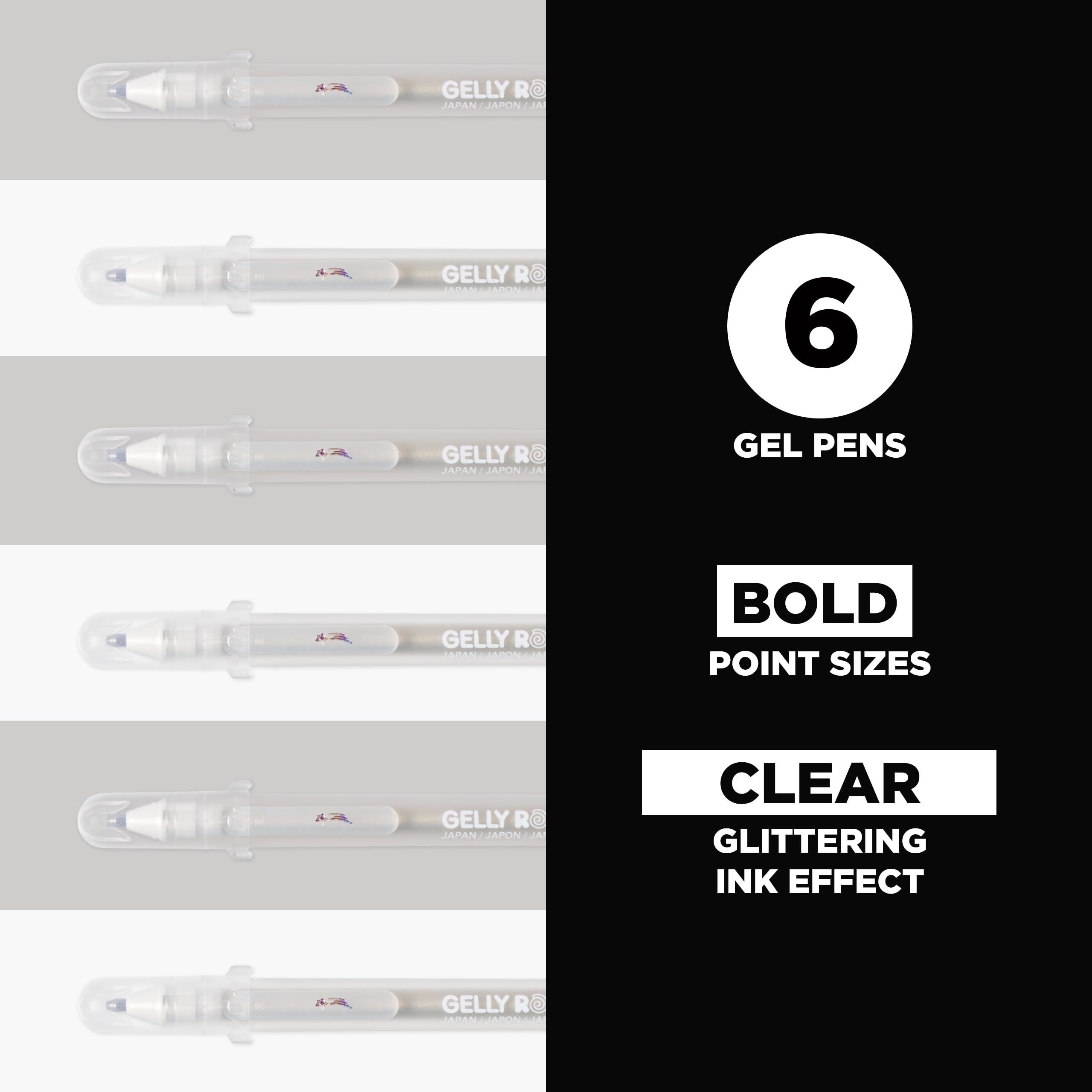 Foto 2 | Bolígrafos De Gel Con Purpurina Sakura Gelly Roll Stardust, Tinta Transparente, Paquete De 6 - Venta Internacional.