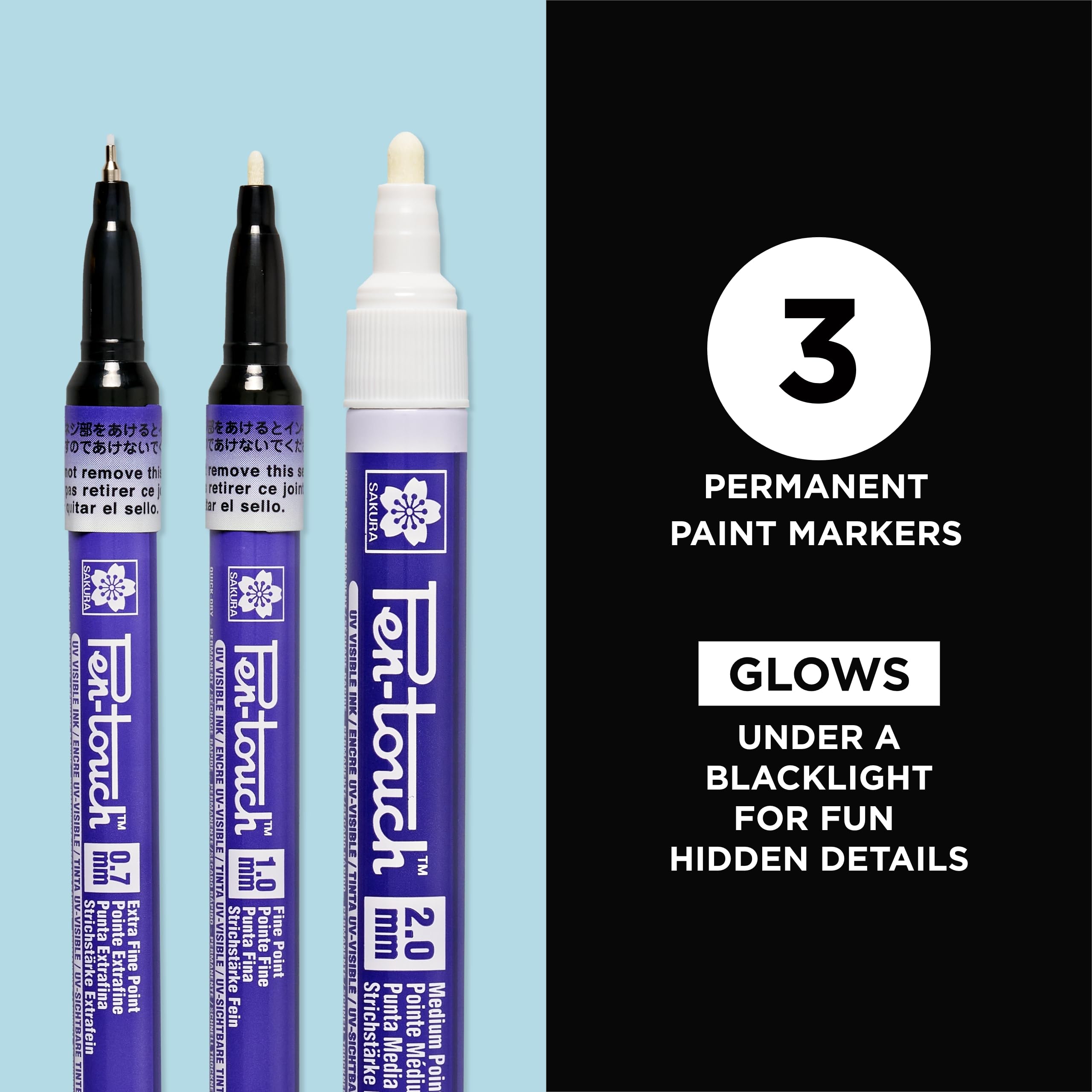 Foto 4 pulgar | Marcadores De Pintura Sakura Pen-touch Uv, Luz Negra, Paquete De 3 - Venta Internacional.
