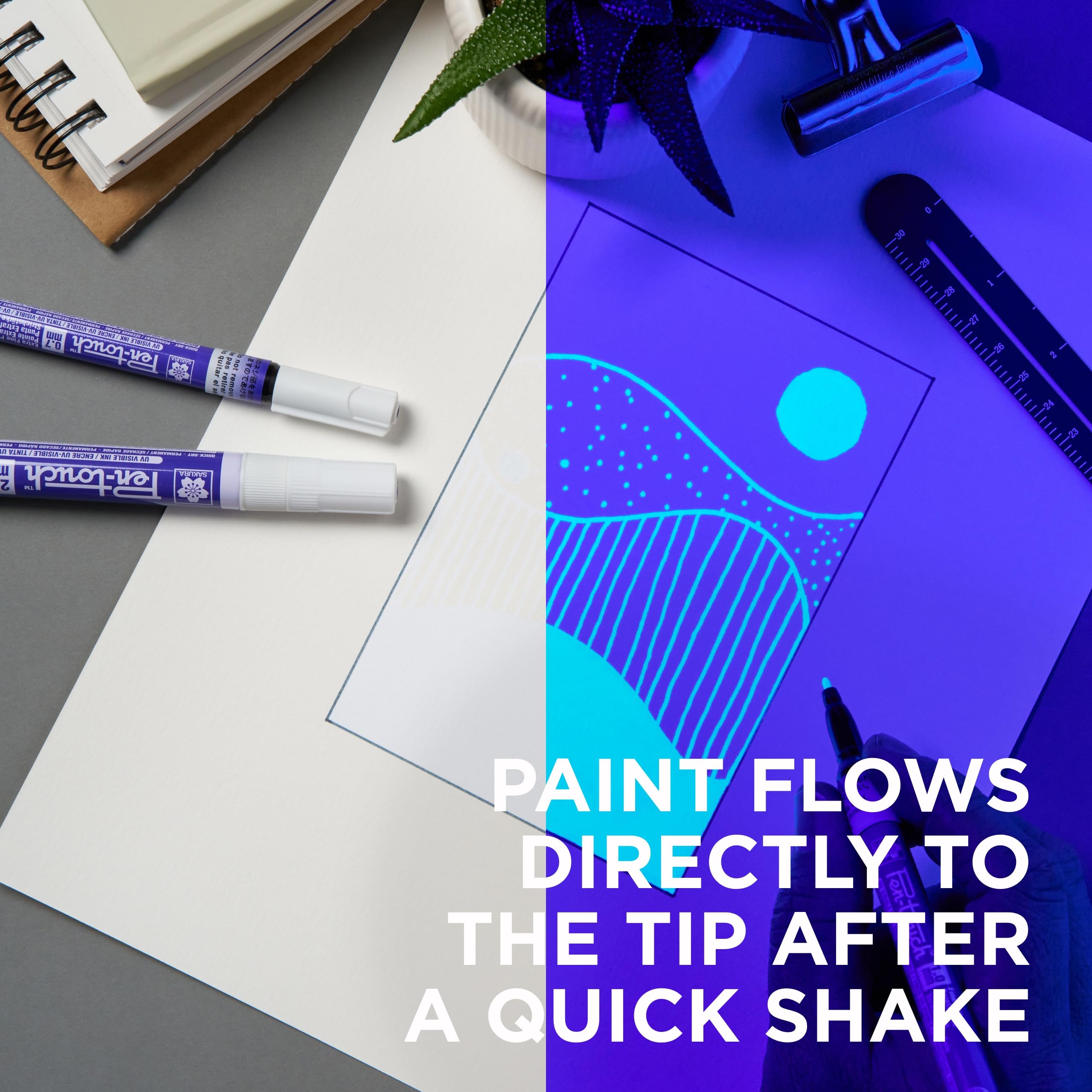 Foto 4 | Marcadores De Pintura Sakura Pen-touch Uv, Luz Negra, Paquete De 3 - Venta Internacional.