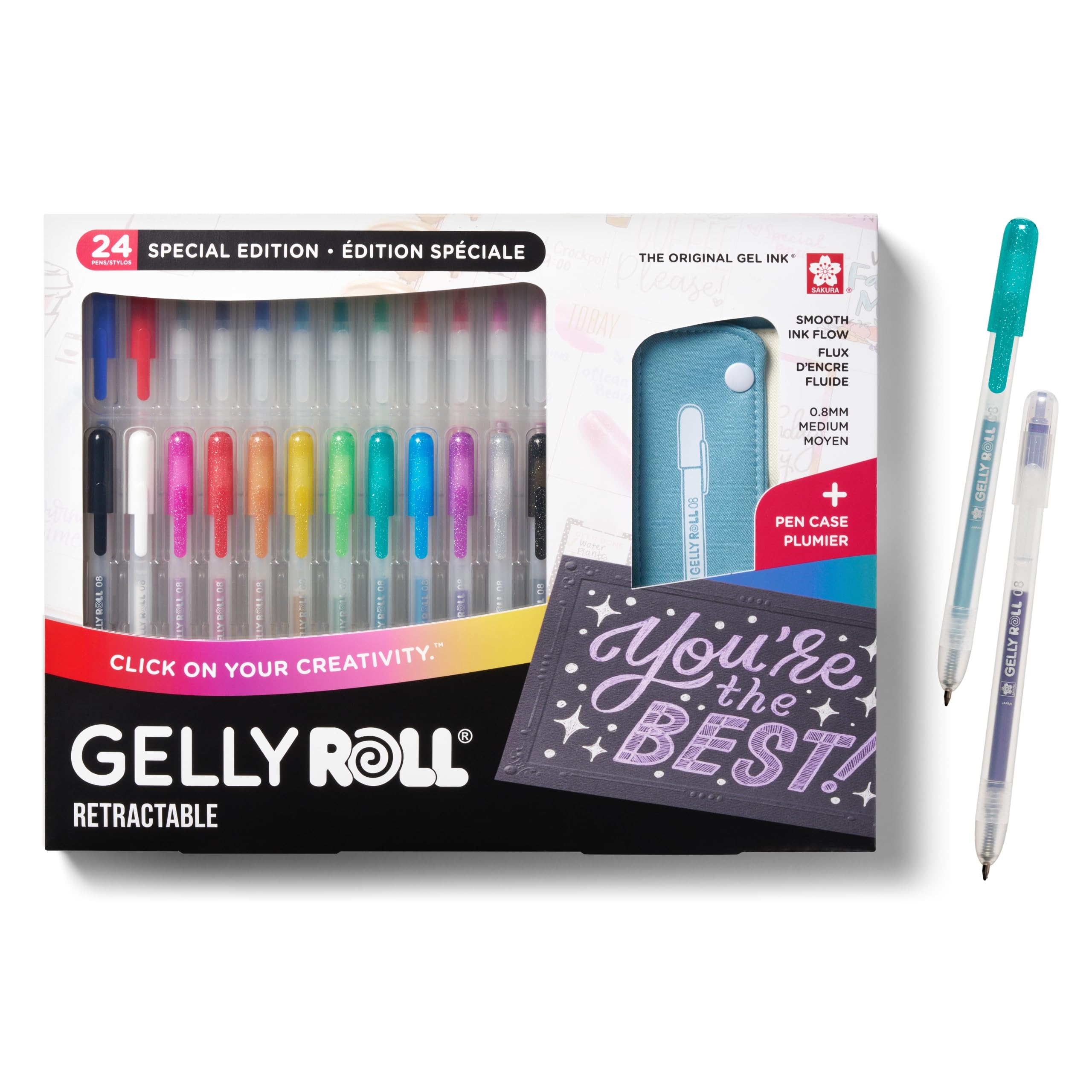 Foto 2 pulgar | Bolígrafos De Gel Sakura Gelly Roll Retráctiles 08 Puntos Medianos, 24 Bolígrafos - Venta Internacional.