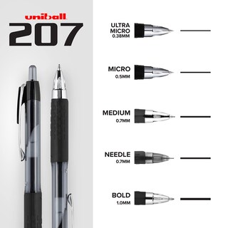 Foto 5 | Bolígrafos De Gel Uni-ball 207 Retráctiles De Punta Media, Color Azul, Paquete De 12 - Venta Internacional.