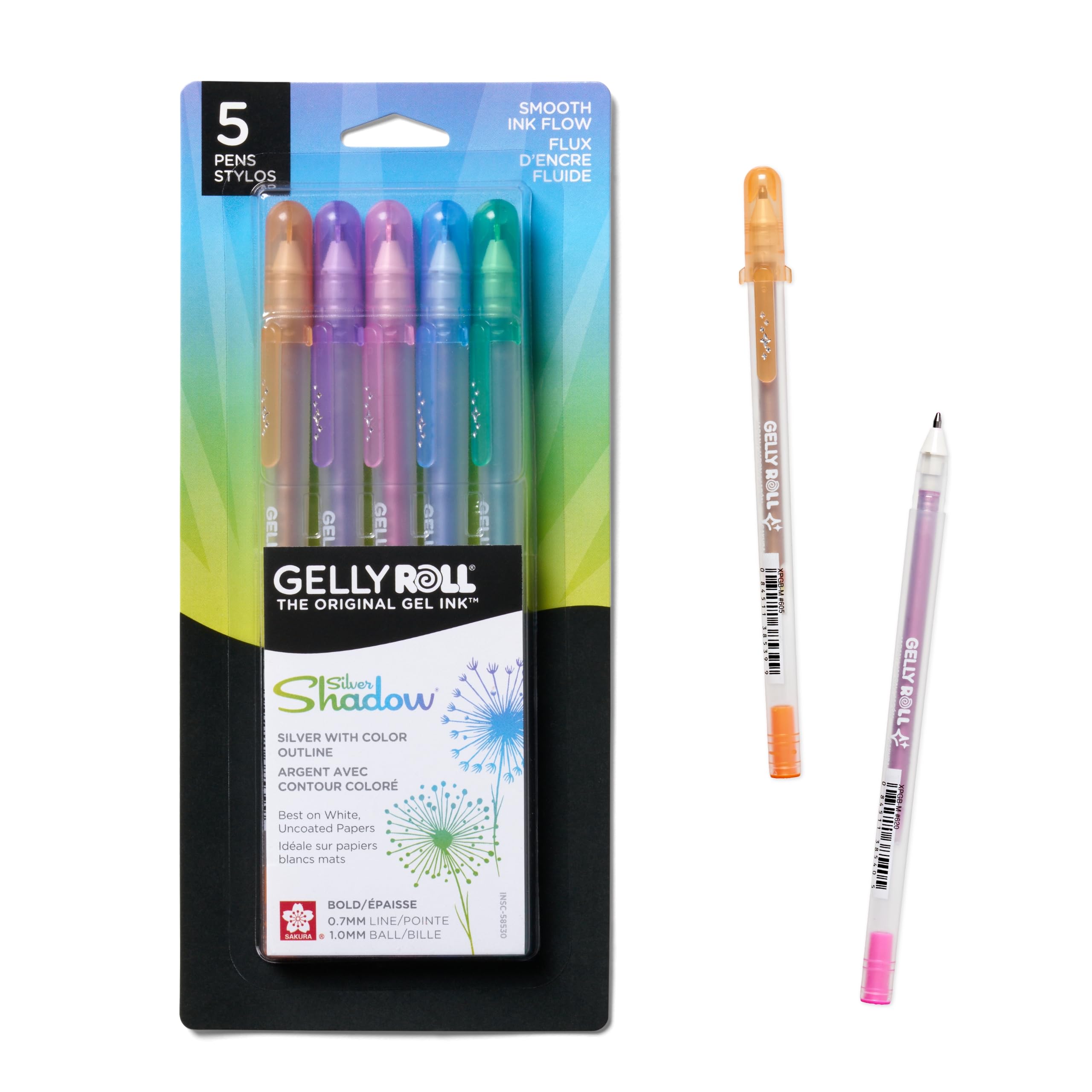Foto 2 pulgar | Bolígrafos De Gel Sakura Gelly Roll Silver Shadow Bold Point, Paquete De 5 - Venta Internacional.