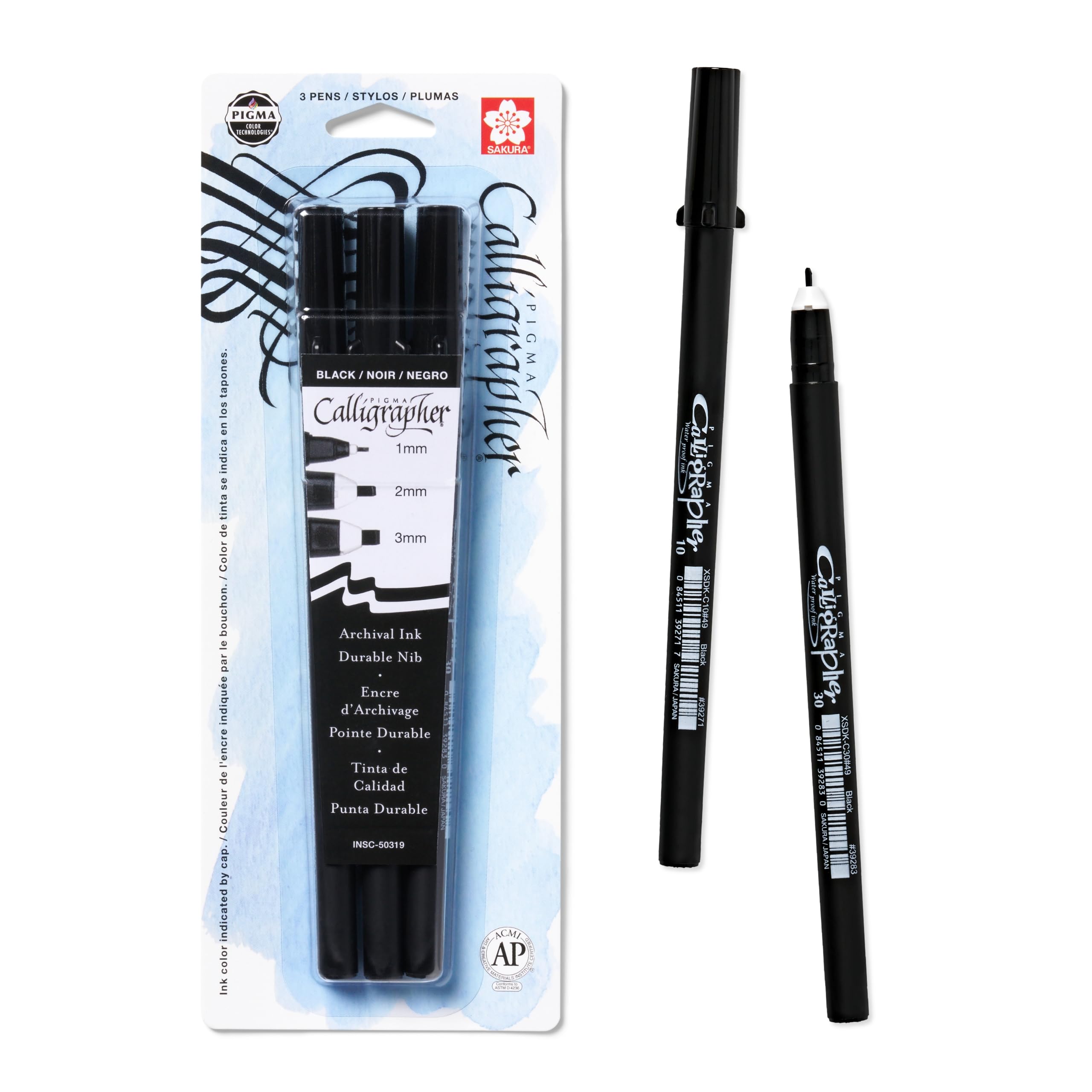 Foto 2 pulgar | Paquete De 3 Bolígrafos Sakura Pigma Calligrapher Archival, Tinta Negra - Venta Internacional.