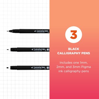 Foto 2 | Paquete De 3 Bolígrafos Sakura Pigma Calligrapher Archival, Tinta Negra - Venta Internacional.