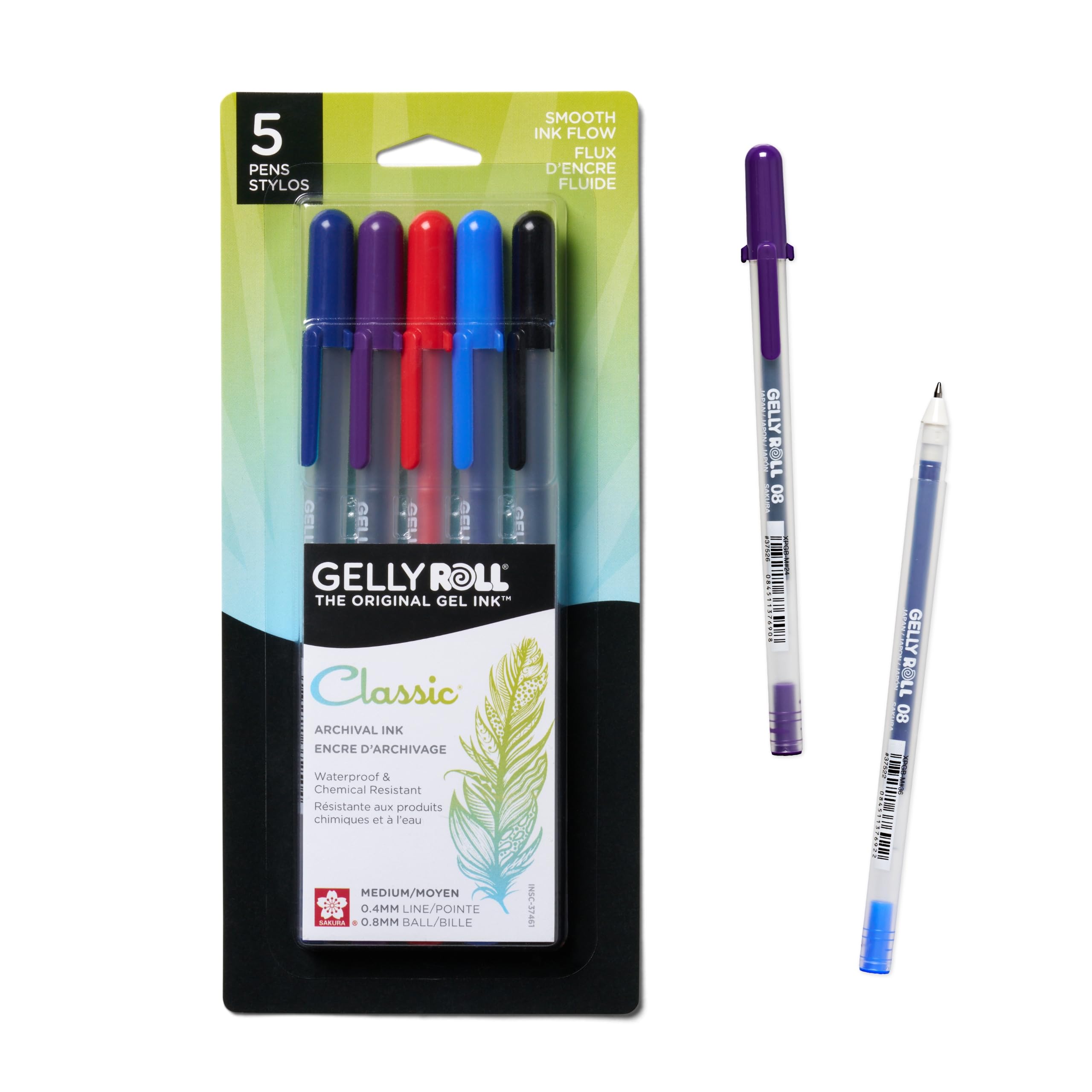 Foto 2 pulgar | Bolígrafos De Gel Sakura Gelly Roll, Tinta De Punto Medio, Paquete De 5 - Venta Internacional.