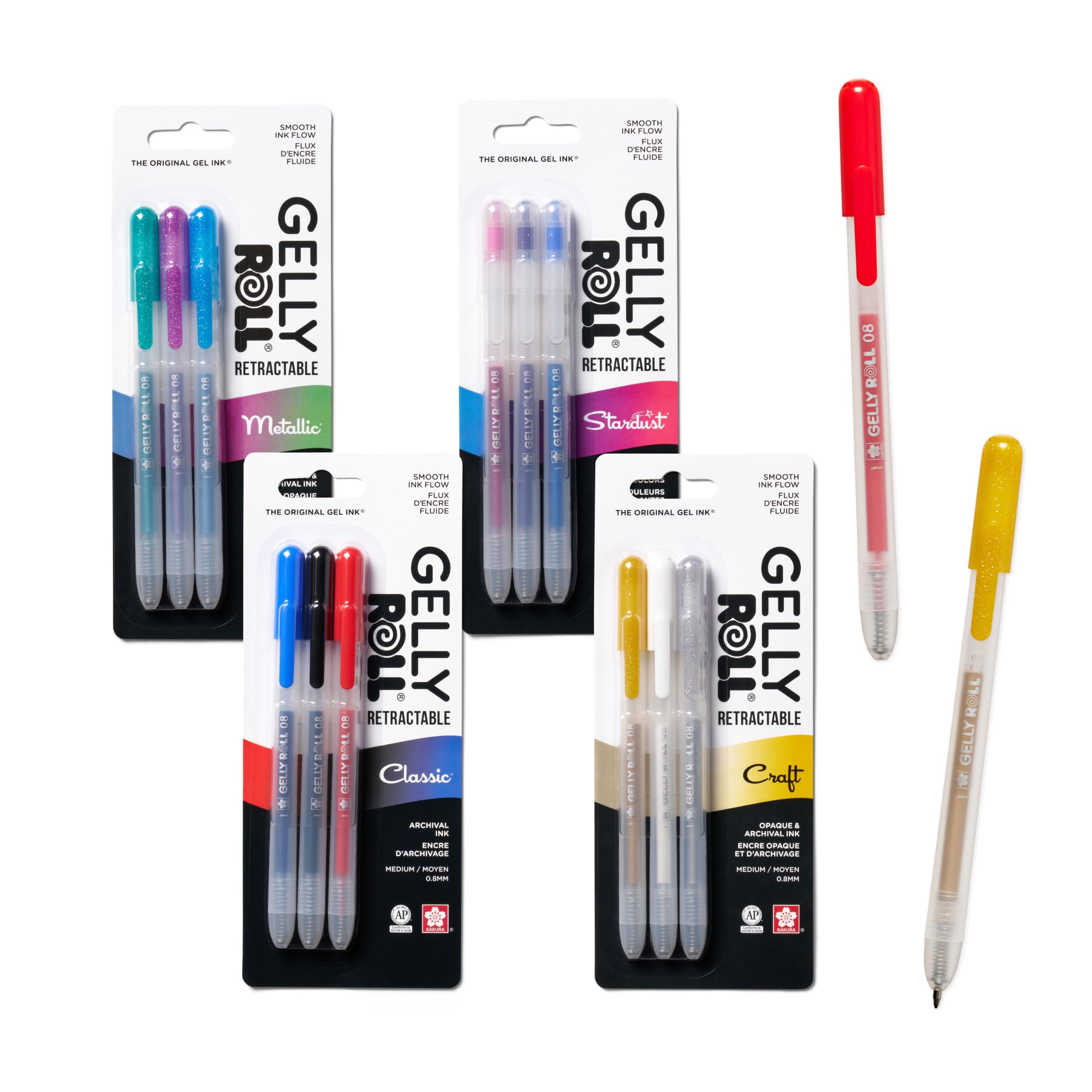 Foto 2 pulgar | Bolígrafos De Gel Sakura Gelly Roll Retráctiles Clásicos, 12 Colores - Venta Internacional.