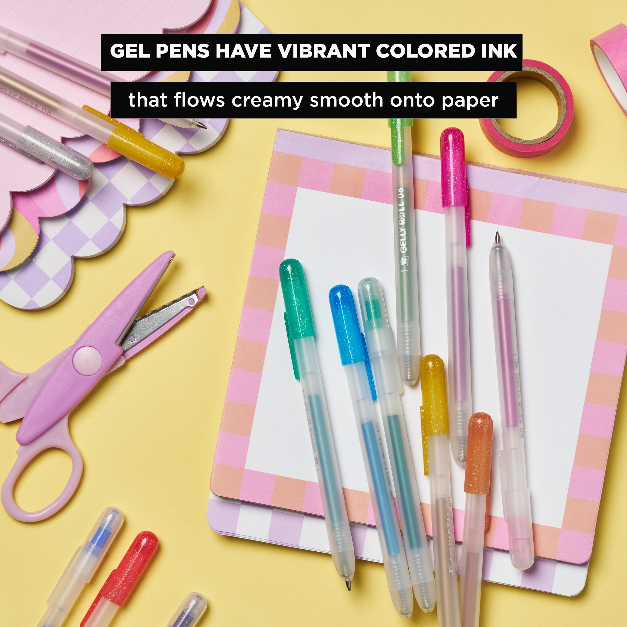 Foto 4 | Bolígrafos De Gel Sakura Gelly Roll Retráctiles Clásicos, 12 Colores - Venta Internacional.