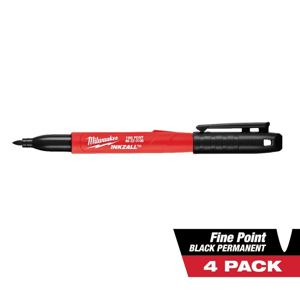 Foto 3 pulgar | Rotulador Milwaukee Inkzall Point Fine Black 4 Piezas - Venta Internacional