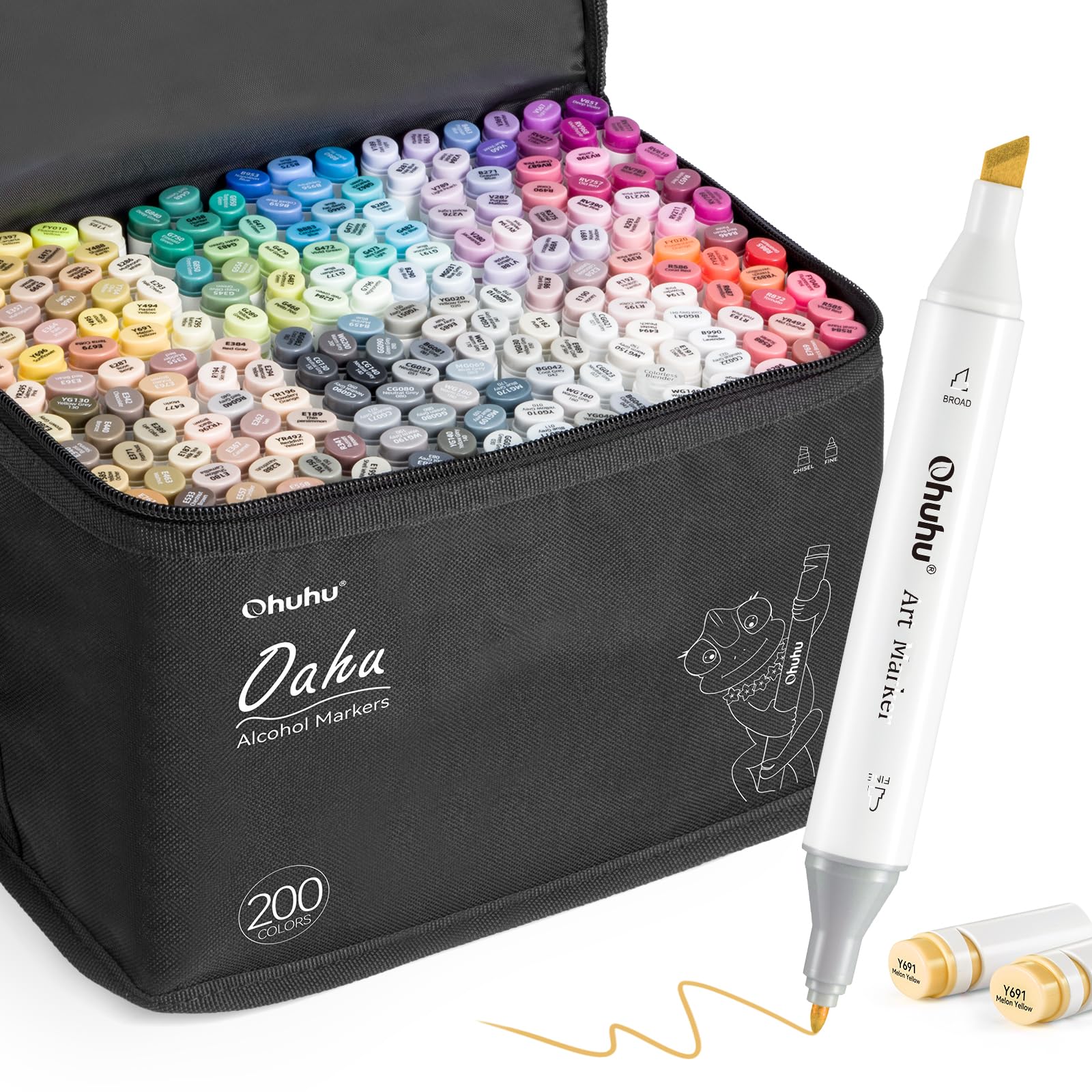 Foto 1 | Marcadores De Alcohol Ohuhu, Tinta Recargable De Doble Punta, 200 Colores - Venta Internacional.