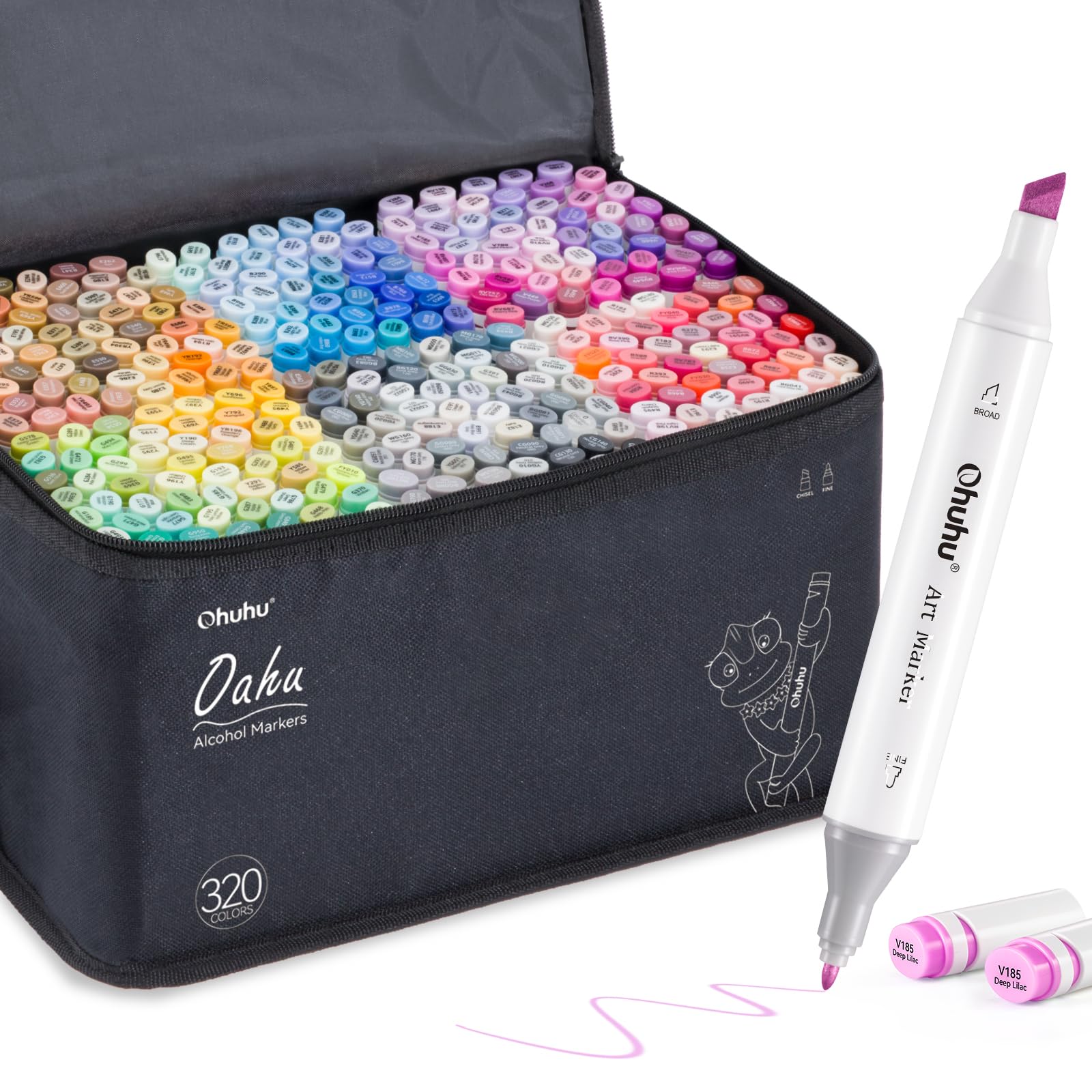 Foto 1 | Art Markers Ohuhu Alcohol, 320 Colores, Cincel Y Punta Fina - Venta Internacional.