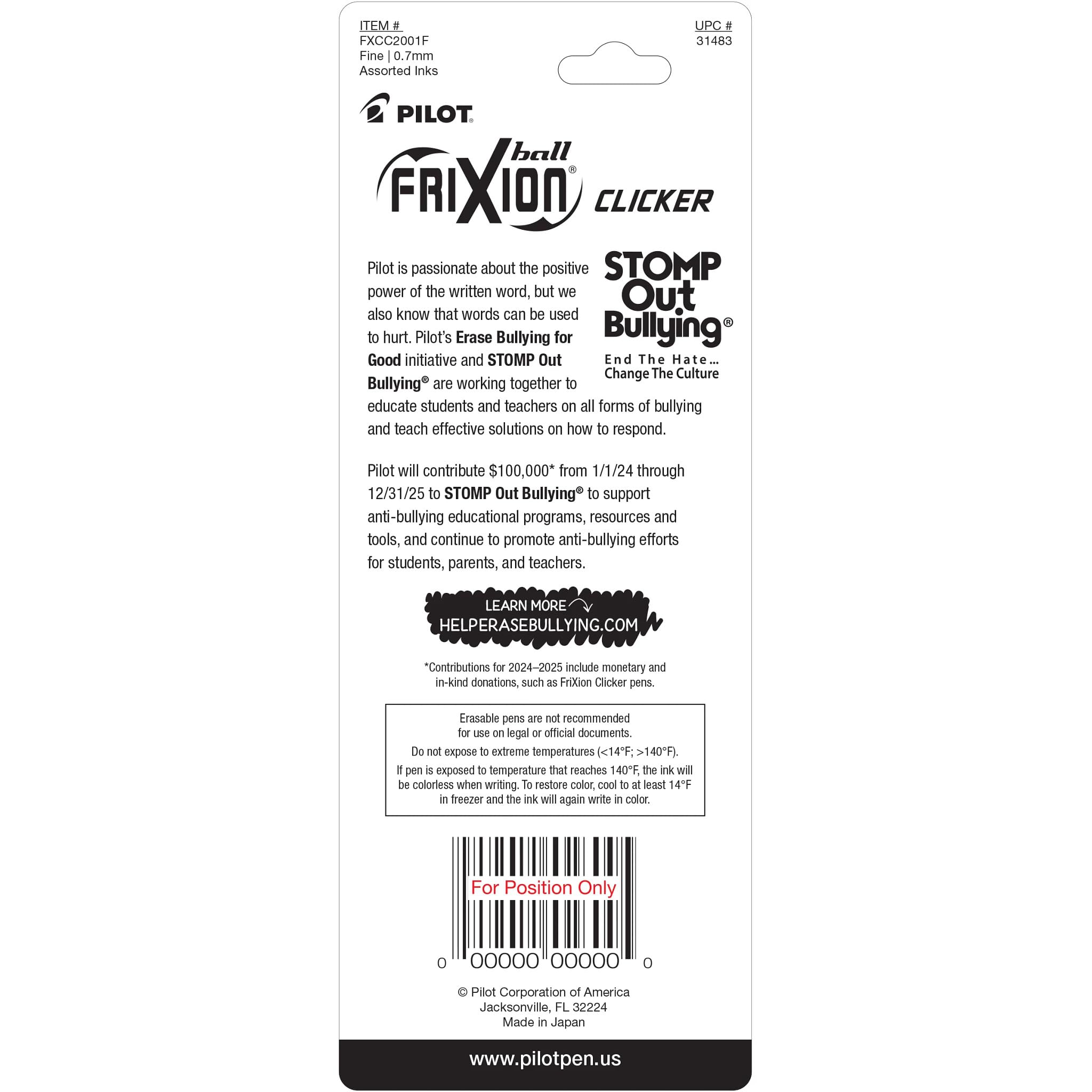 Foto 7 | Bolígrafos De Tinta De Gel Pilot Frixion Clicker Fine Point, Paquete De 2 - Venta Internacional.