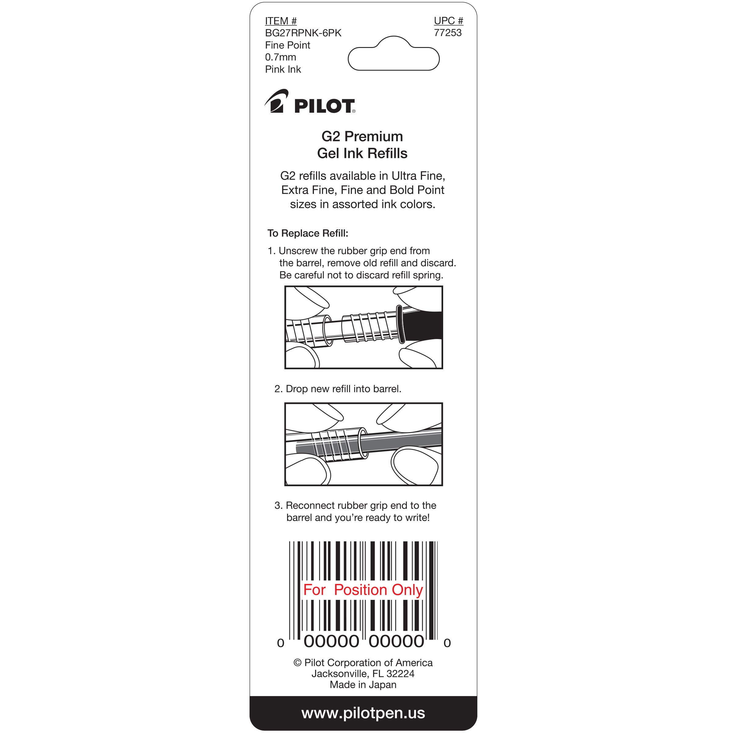 Foto 3 pulgar | Recambios De Tinta De Gel Pilot G2 Fine Point De 0,7 Mm, Color Rosa, Paquete De 2 - Venta Internacional.