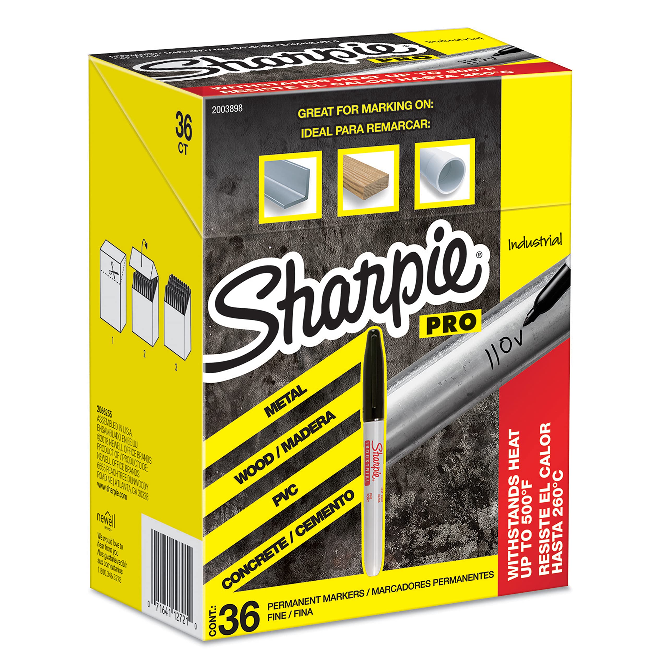 Rotuladores Permanentes Sharpie Industrial De Punta Fina Negros, 36 Unidades - Venta Internacional.