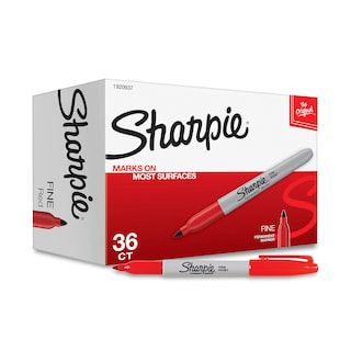 Foto 1 | Juego De Rotuladores Permanentes Sharpie Fine Tip, 36 Unidades, Color Rojo - Venta Internacional.
