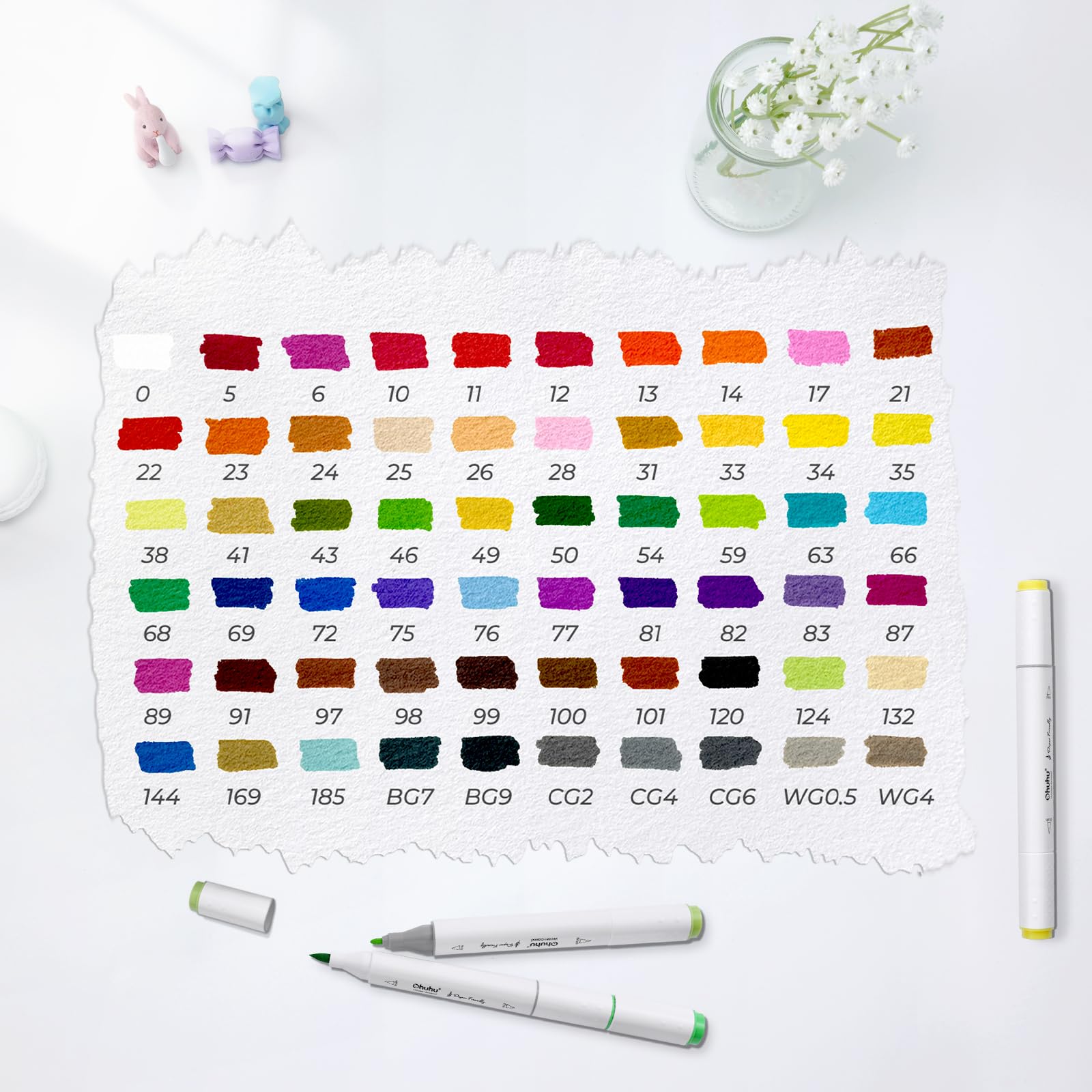 Foto 3 | Rotuladores Para Colorear Ohuhu, 60 Colores, Doble Pincel, Puntas Finas - Venta Internacional.