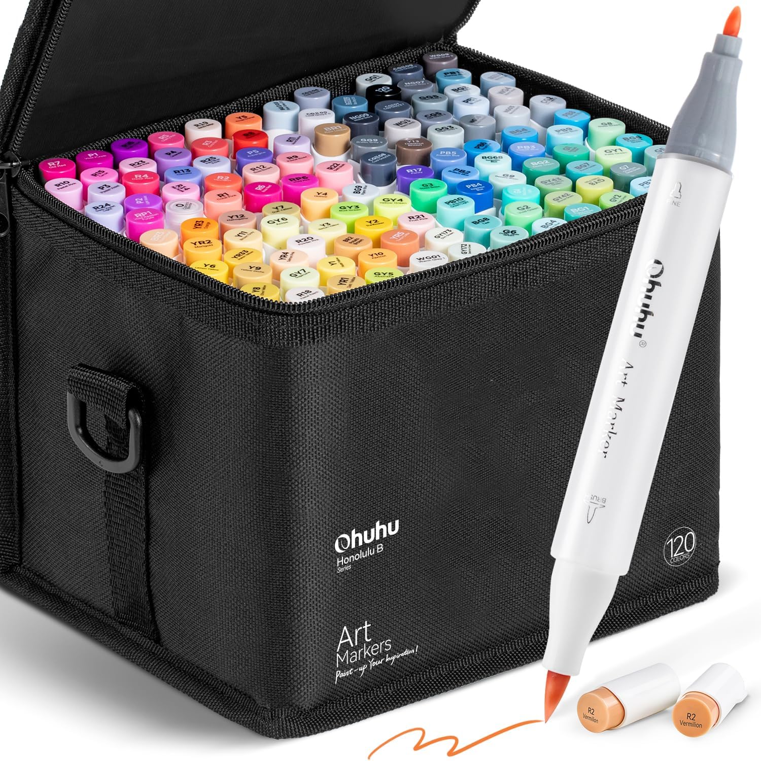 Foto 1 | Juego De Rotuladores De Alcohol Ohuhu Con Punta De Pincel Doble, 120 Colores - Venta Internacional.