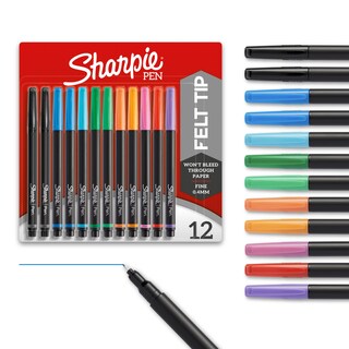 Foto 1 | Bolígrafos Con Punta Fina Sharpie, Punta Fina, 0,4 Mm, Colores Surtidos, 12 - Venta Internacional.