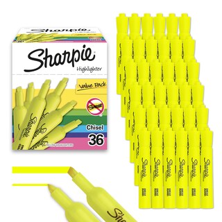 Foto 1 | Rotuladores Sharpie Tank Style Con Punta Cincelada, Color Amarillo, 36 Unidades - Venta Internacional.