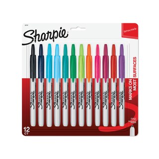 Foto 1 | Rotuladores Permanentes Sharpie Retráctiles De Punta Fina, 12 Colores - Venta Internacional.
