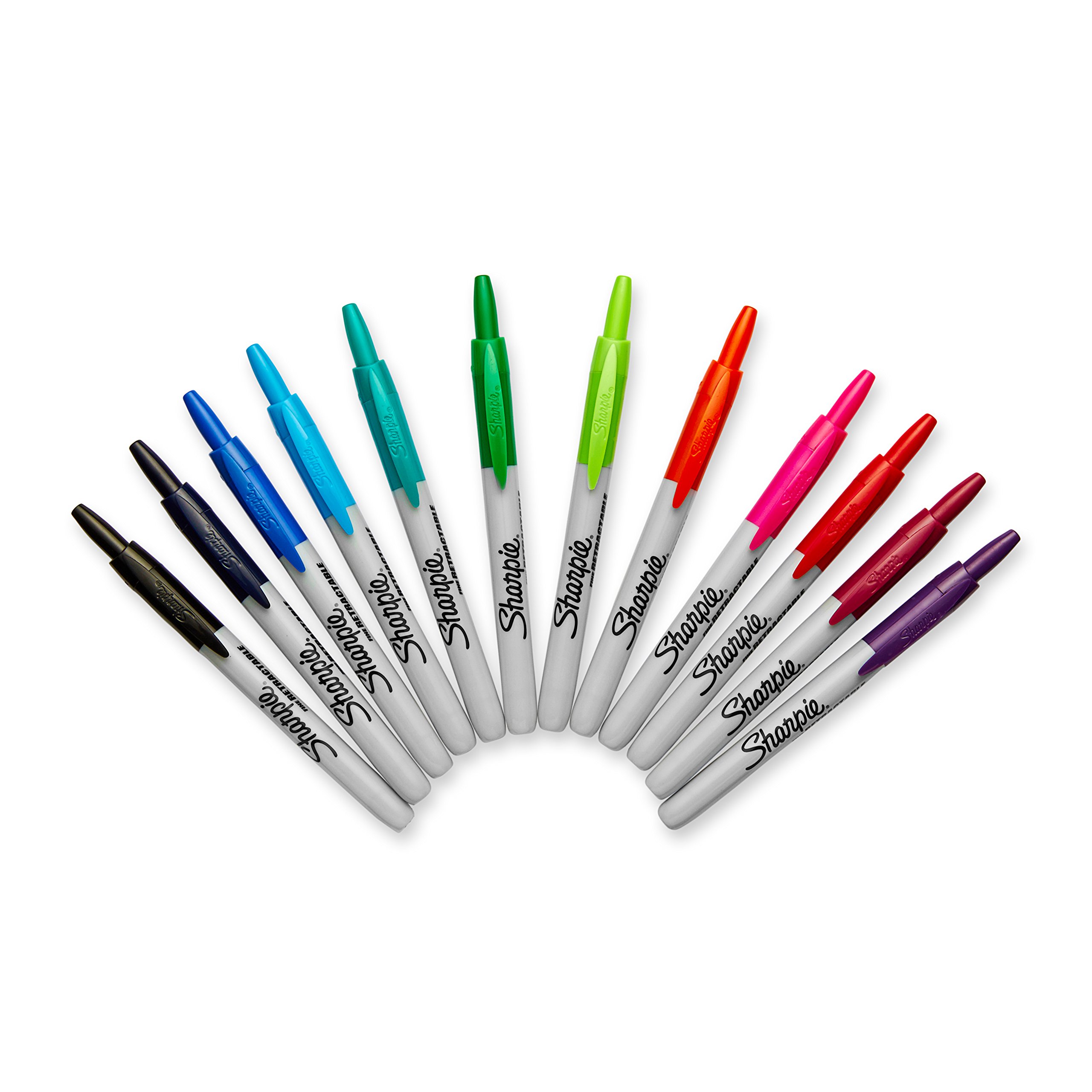 Foto 4 pulgar | Rotuladores Permanentes Sharpie Retráctiles De Punta Fina, 12 Colores - Venta Internacional.