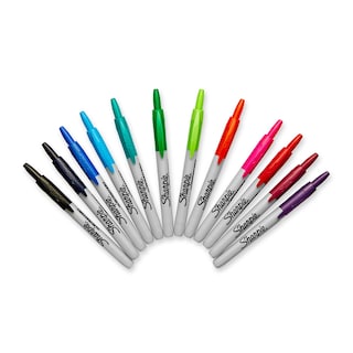 Foto 3 | Rotuladores Permanentes Sharpie Retráctiles De Punta Fina, 12 Colores - Venta Internacional.