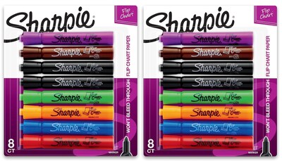 Foto 1 | Rotulador Sharpie Con Rotafolio Con Punta Redonda, Varios Colores, Paquete De 8 - Venta Internacional.