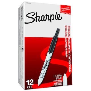 Foto 6 | Rotuladores Permanentes Sharpie Retráctiles Ultrafinos Negros 12 - Venta Internacional.