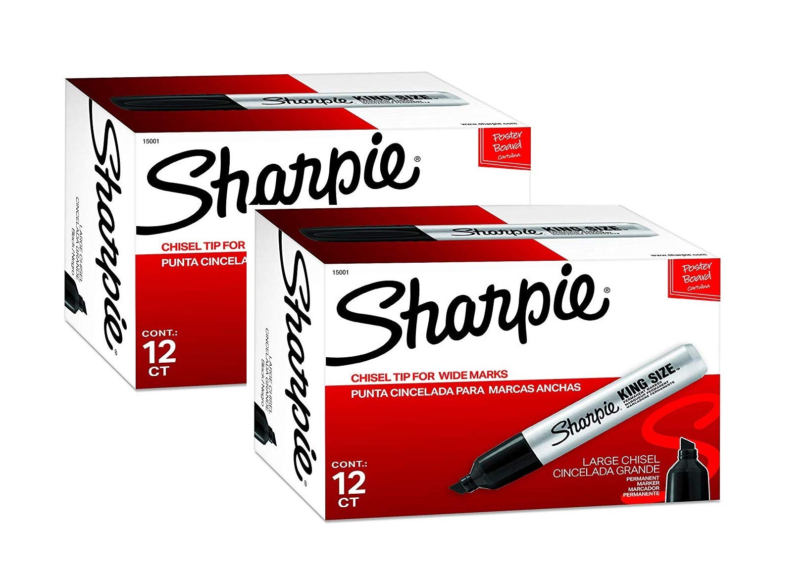 Foto 1 | Rotuladores Permanentes Sharpie Chisel Tip Pro, Tamaño King, Negros, 24 Unidades - Venta Internacional.