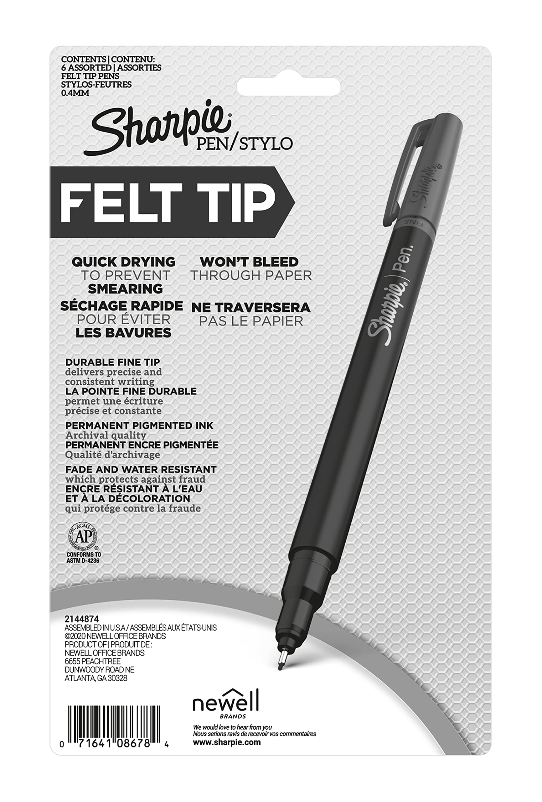 Foto 3 pulgar | Bolígrafo Sharpie Fine Point, Paquete De 6 Colores Surtidos (1924215) - Venta Internacional.