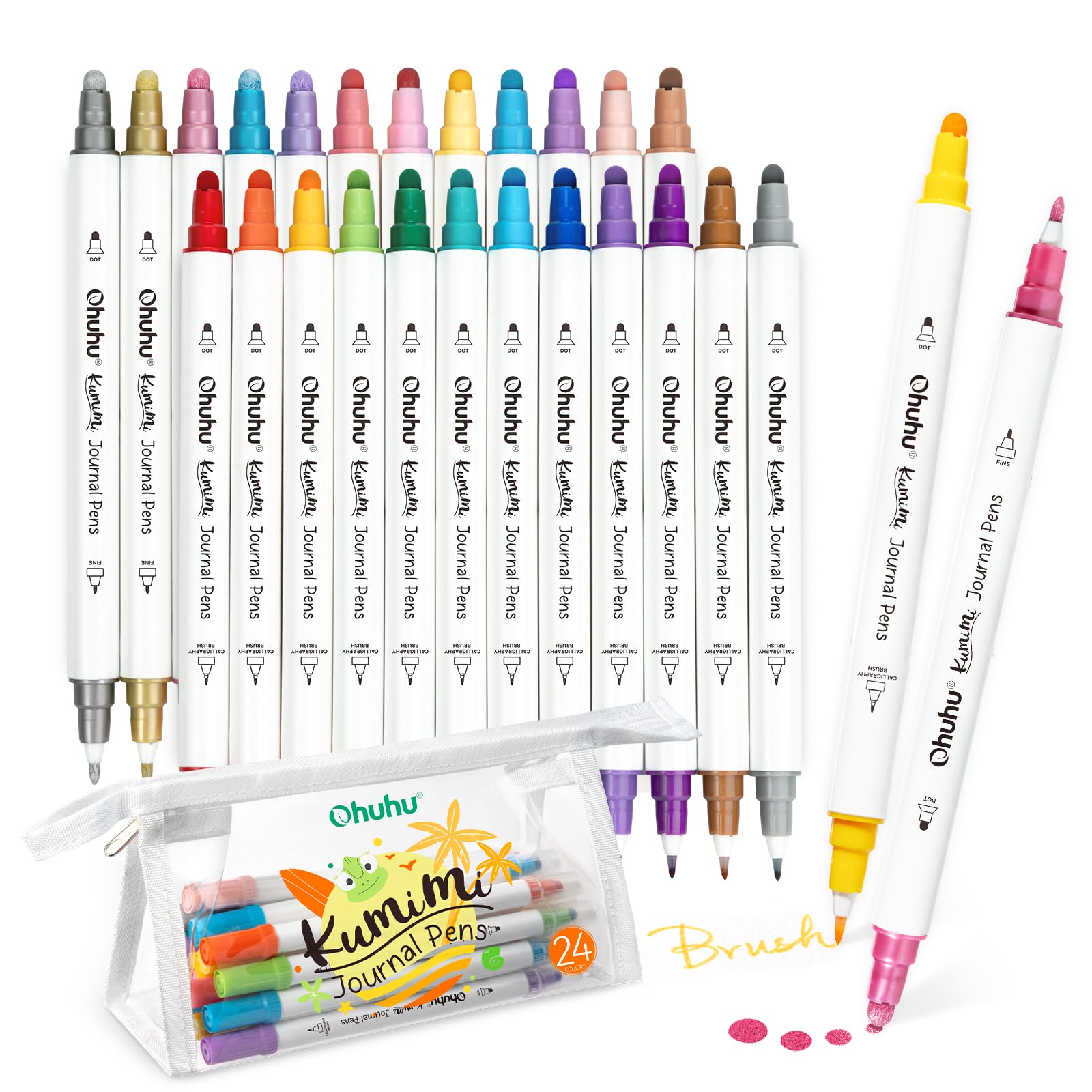 Foto 1 | Rotuladores Para Colorear Ohuhu Journal, 24 Colores, Punta Doble - Venta Internacional.