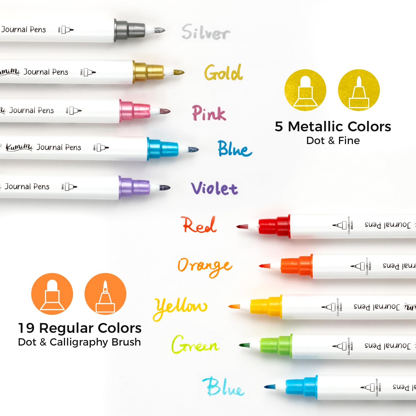 Foto 6 | Rotuladores Para Colorear Ohuhu Journal, 24 Colores, Punta Doble - Venta Internacional.