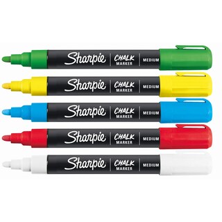 Foto 3 | Marcadores De Tiza Sharpie De Borrado Húmedo, Varios Colores, 5 Unidades - Venta Internacional.