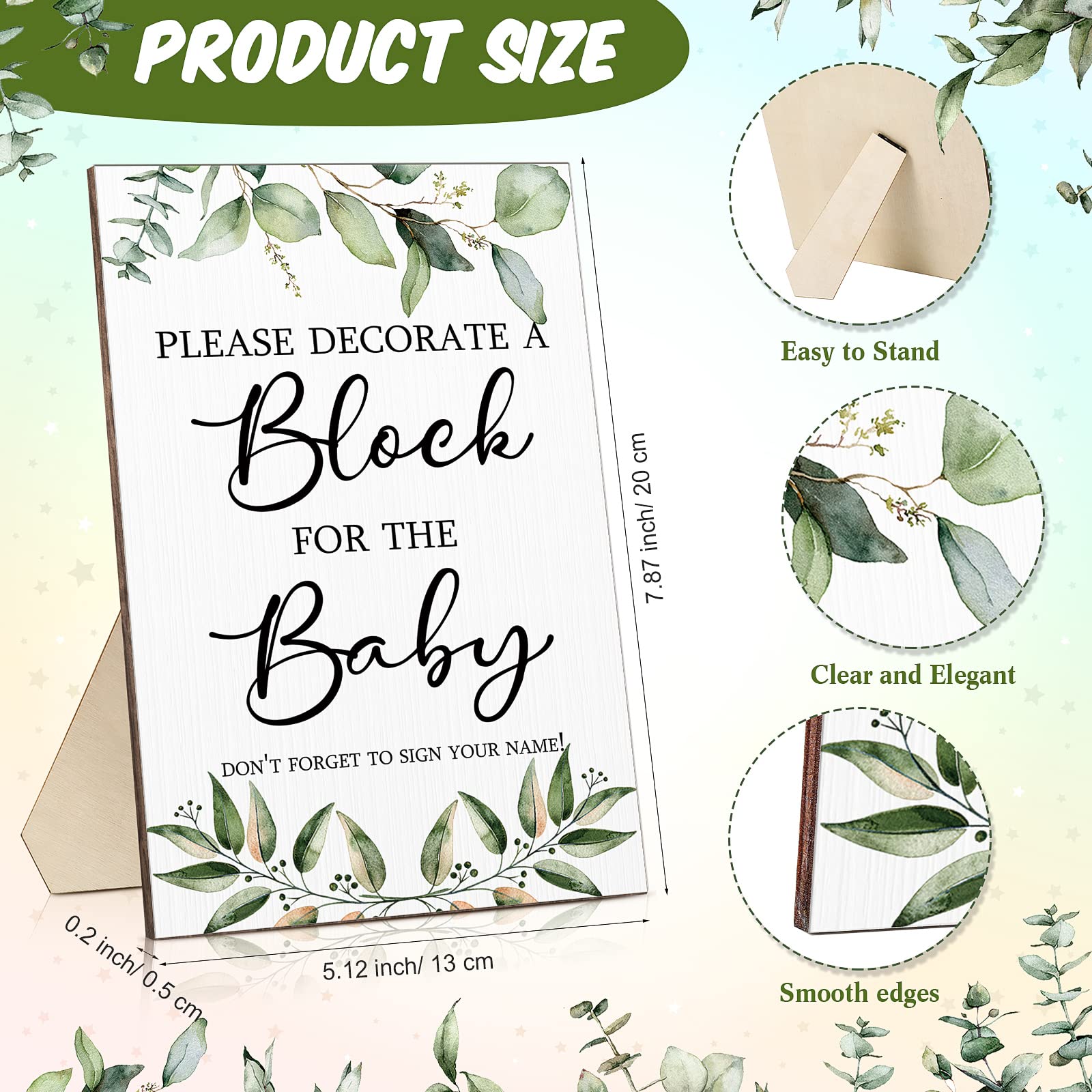 Foto 2 | Kit De Juegos Para Decoración De Bloques Para Fiestas De Baby Shower, 75 Unidades - Venta Internacional.