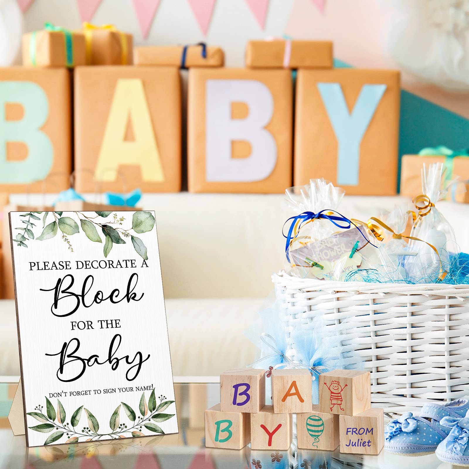 Foto 6 | Kit De Juegos Para Decoración De Bloques Para Fiestas De Baby Shower, 75 Unidades - Venta Internacional.