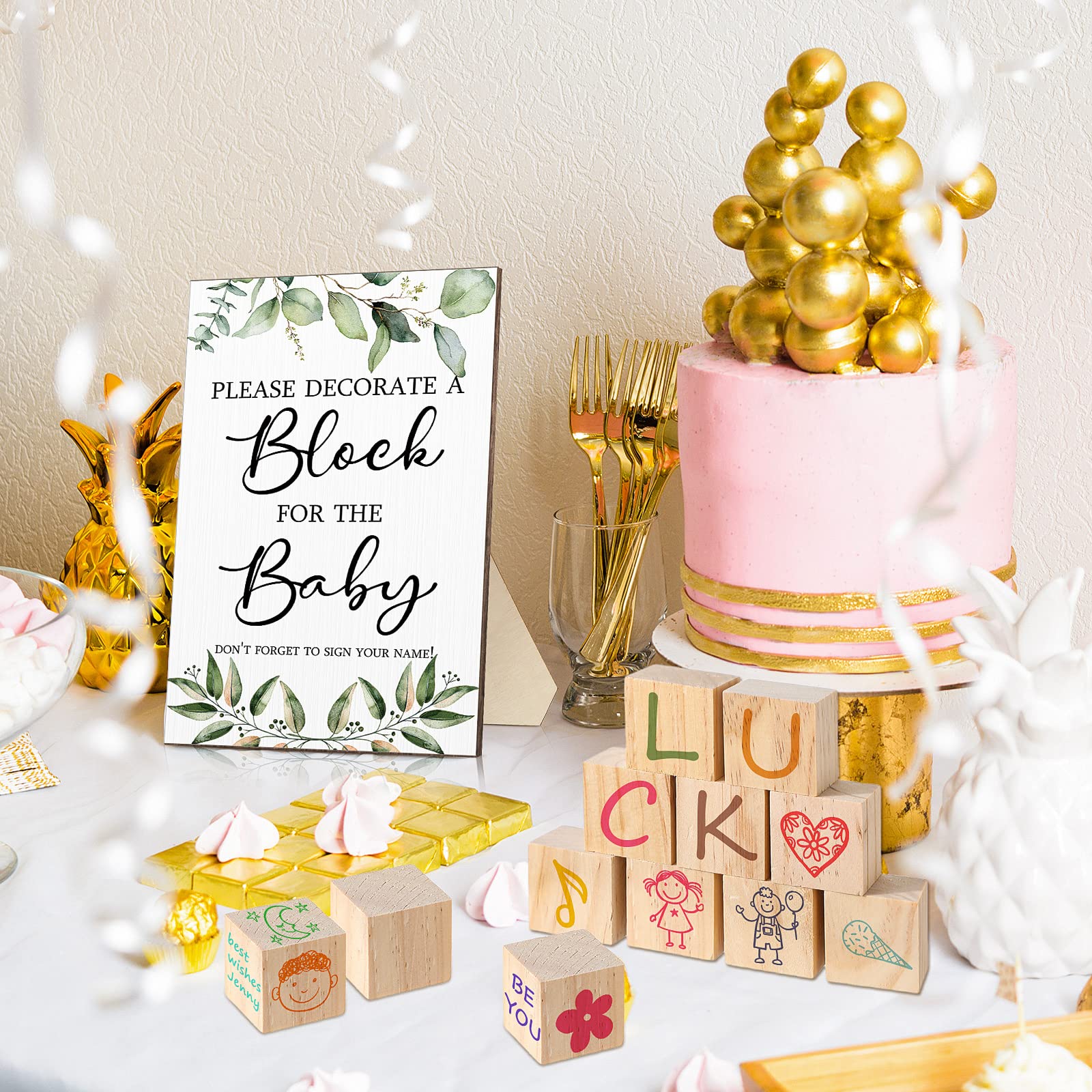 Foto 7 | Kit De Juegos Para Decoración De Bloques Para Fiestas De Baby Shower, 75 Unidades - Venta Internacional.