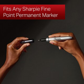 Foto 3 | Rotuladores Permanentes Sharpie Con Estuche De Acero Inoxidable, Punta Fina, Negros, 6 Unidades - Venta Internacional.