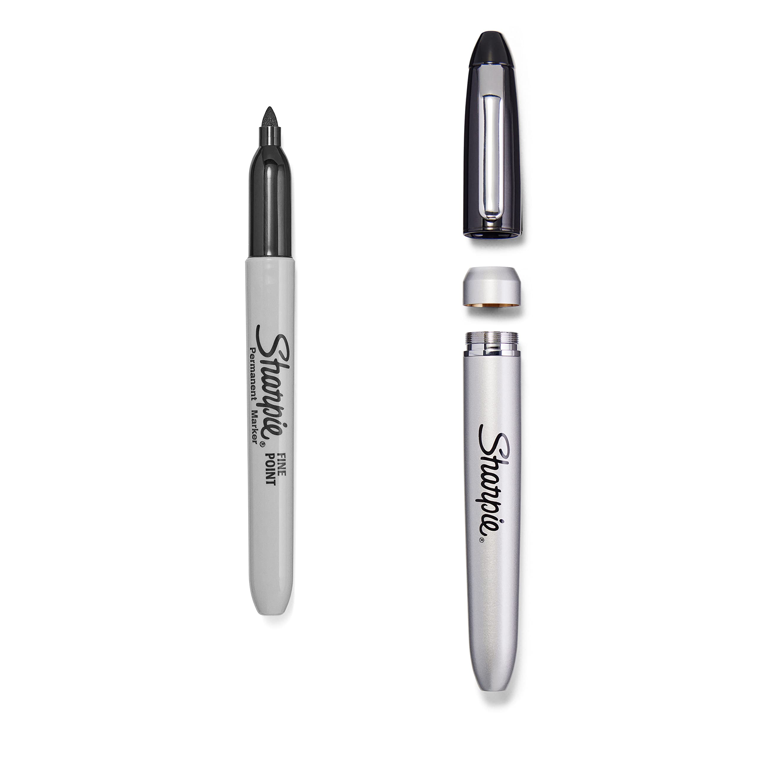 Foto 7 | Rotuladores Permanentes Sharpie Con Estuche De Acero Inoxidable, Punta Fina, Negros, 6 Unidades - Venta Internacional.