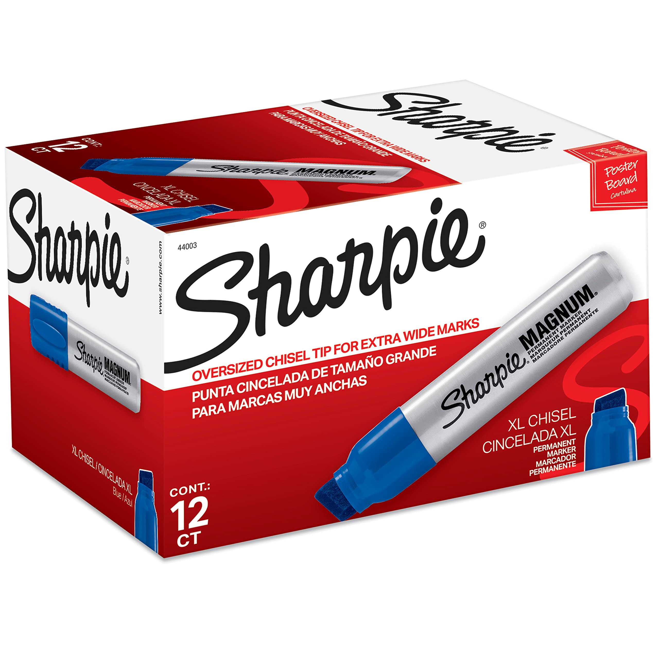 Foto 2 pulgar | Marker Sharpie Magnum, Permanente, Azul, Punta De Cincel De Gran Tamaño, 12 - Venta Internacional.