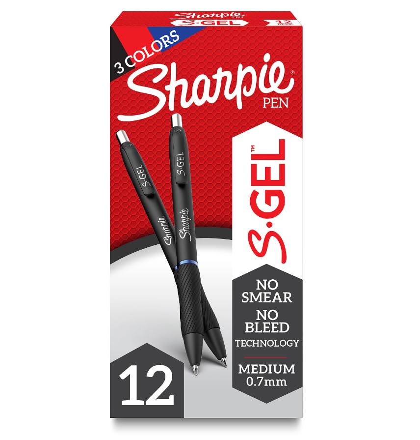 Foto 1 | Bolígrafos De Gel Sharpie S-gel De Punta Media De 0,7 Mm, Paquete De 12 - Venta Internacional.
