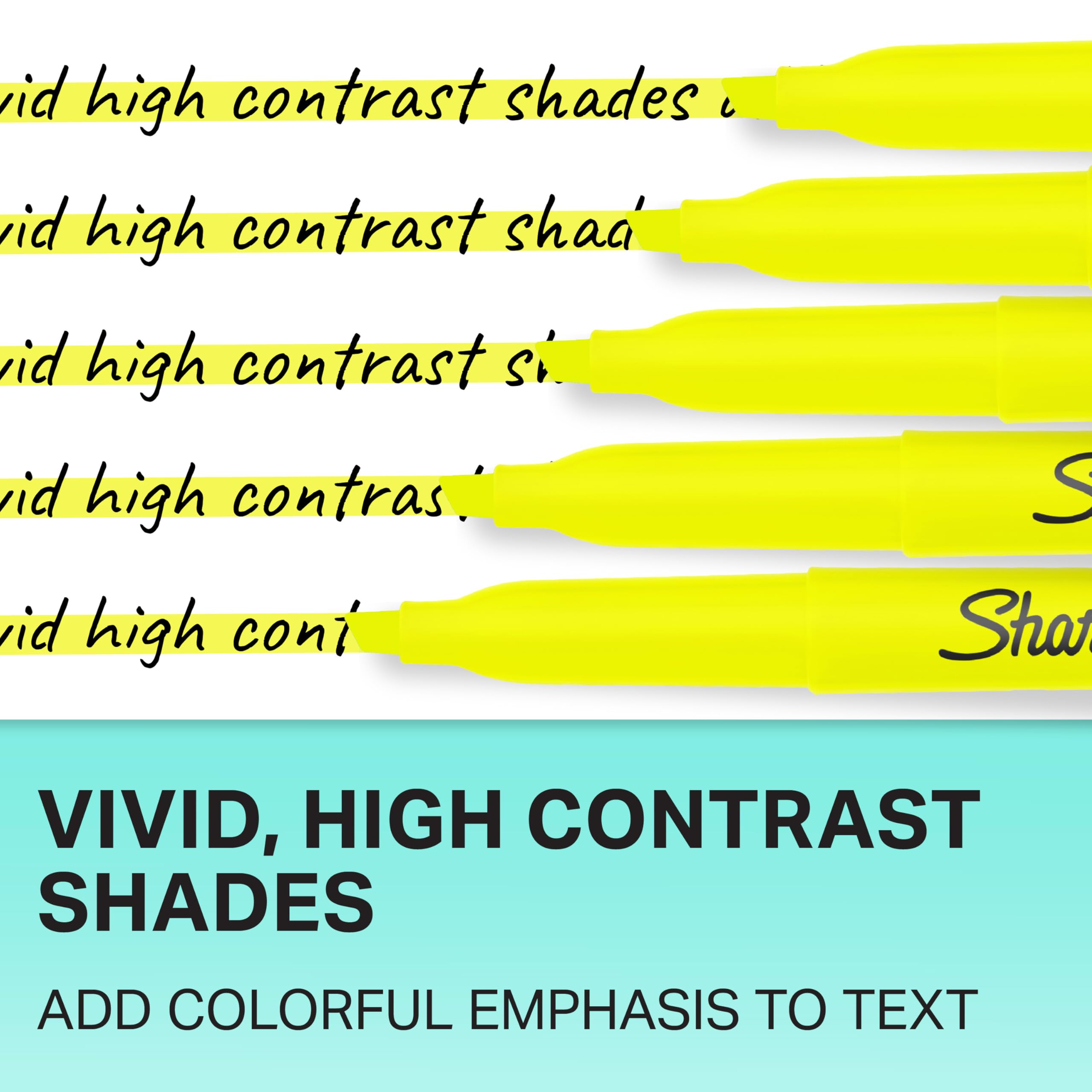 Foto 5 pulgar | Rotuladores De Bolsillo Sharpie, Punta Cincelada, Amarillo Fluorescente, 36 Unidades, Para Material  - Venta Internac
