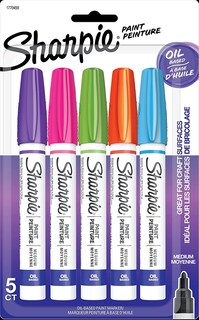 Foto 1 | Marcadores De Pintura Sharpie, A Base De Aceite, De Punto Medio, Juego De 5 Colores - Venta Internacional.