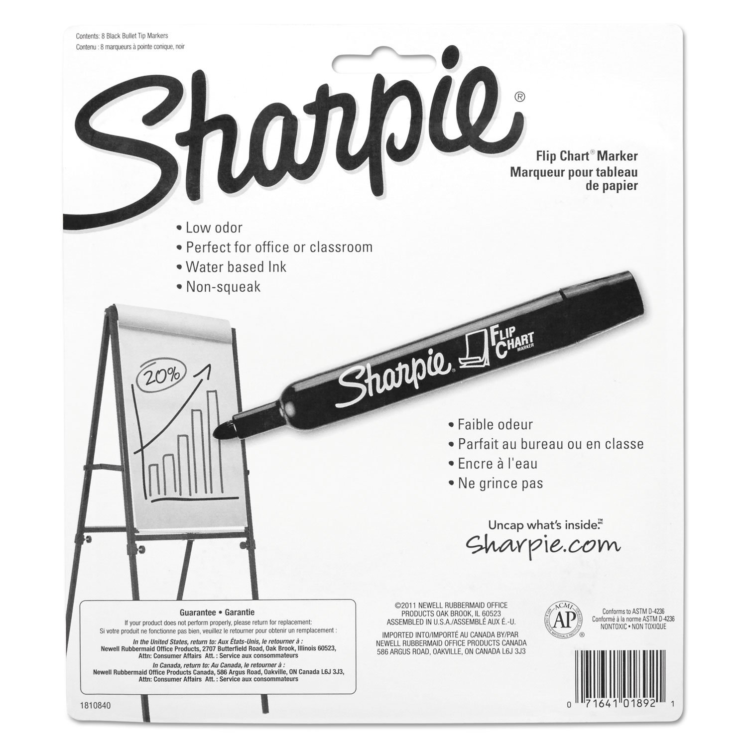 Foto 5 pulgar | Rotuladores Sharpie Para Rotafolios, 8 Unidades, Punta Redonda, Varios Colores - Venta Internacional.